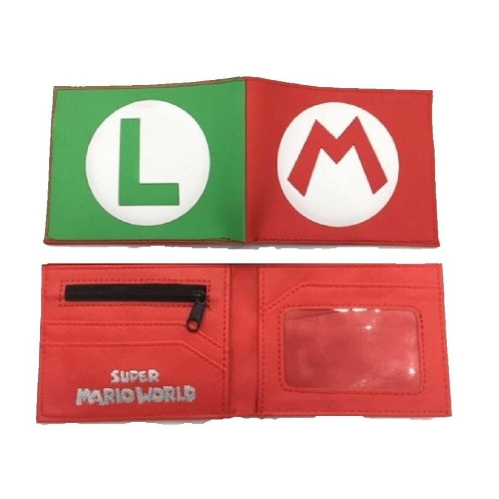 Mario Luigi Bifold Wallet Gaming Wallet with ID Window & Coin Pocket - Picture 4 of 6